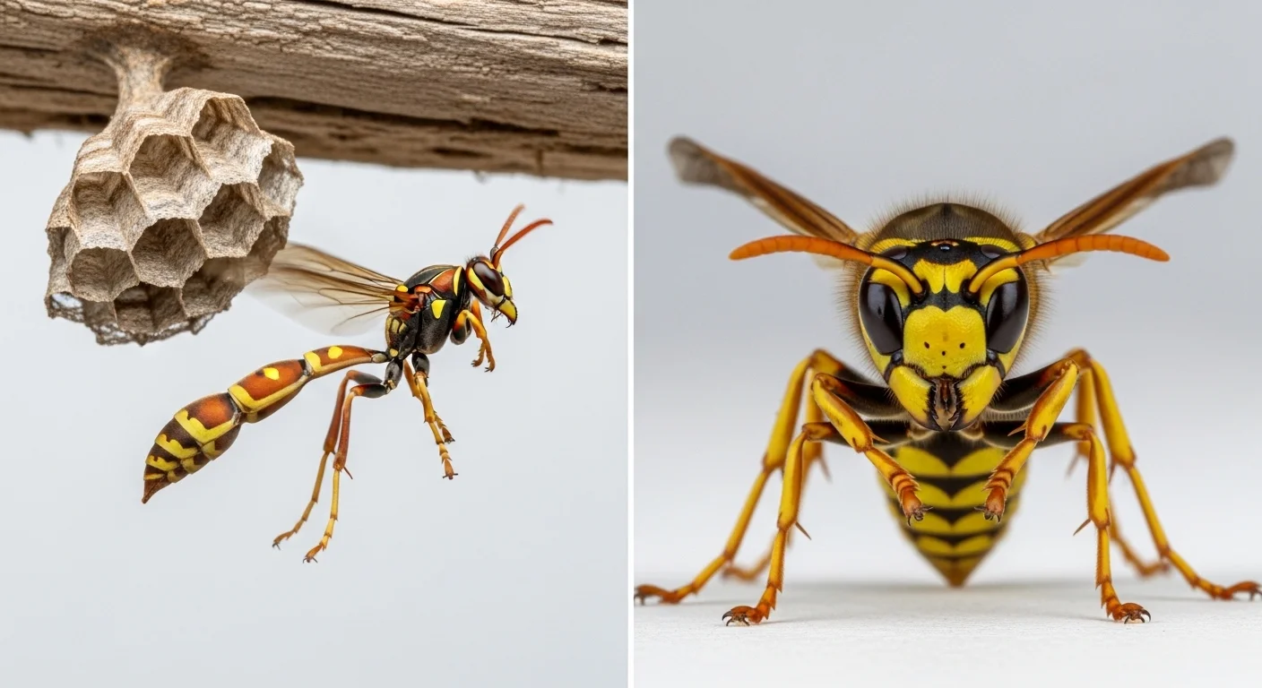 Paper wasp and yellow jacket side-by-side comparison — Summit County identification guide